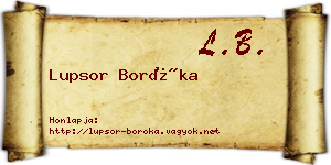 Lupsor Boróka névjegykártya